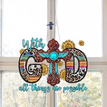 Load image into Gallery viewer, Cross Diamond Painting Hanging Pendant 5D DIY Ornaments for Wall Window