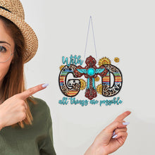 Load image into Gallery viewer, Cross Diamond Painting Hanging Pendant 5D DIY Ornaments for Wall Window