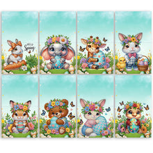 Load image into Gallery viewer, 8Pcs Animals DIY Diamond Painting Card Diamond Drawing Card for Adults Beginners
