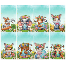 Load image into Gallery viewer, 8Pcs Animals DIY Diamond Painting Card Diamond Drawing Card for Adults Beginners