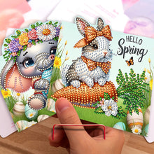 Load image into Gallery viewer, 8Pcs Animals DIY Diamond Painting Card Diamond Drawing Card for Adults Beginners