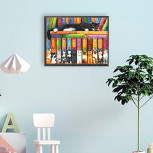 Load image into Gallery viewer, Diamond Painting - Full Round - Book Cat (40*30CM)