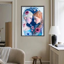 Load image into Gallery viewer, Diamond Painting - Full Round - Wolf Flower Angel Elf Girl Princess Elsa (40*50CM)