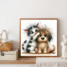 Load image into Gallery viewer, Diamond Painting - Full Round - Cat And Dog (30*30CM)