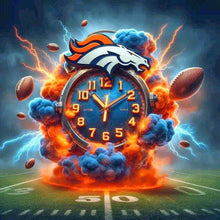 Load image into Gallery viewer, Diamond Painting - Full Round - Denver Broncos Clock (40*40CM)