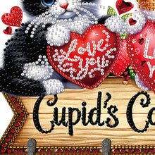 Load image into Gallery viewer, Wooden Special Shape Love Cat 3 Hooks Diamond Painting Hook Rail for Wall Door