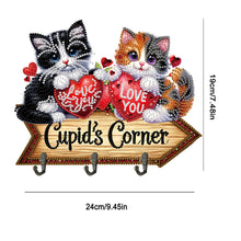 Load image into Gallery viewer, Wooden Special Shape Love Cat 3 Hooks Diamond Painting Hook Rail for Wall Door