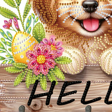 Load image into Gallery viewer, Wooden Special Shape Hello Dog 3 Hooks Diamond Painting Hook Rail for Wall Door