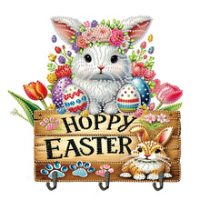 Load image into Gallery viewer, Wooden Special Shape Happy Easter 3 Hooks Diamond Painting Hook Rail for Wall