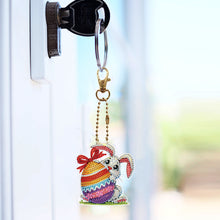 Load image into Gallery viewer, 6Pcs Double Sided Special Shape Easter Bunny Diamond Painting Art Keyring