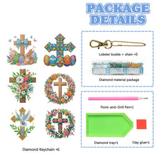 Load image into Gallery viewer, 6Pcs Double Sided Special Shape Easter Cross Diamond Painting Art Keyring