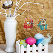 Load image into Gallery viewer, 6Pcs Double Sided Special Shape Gift Box Cat Diamond Painting Art Keyring