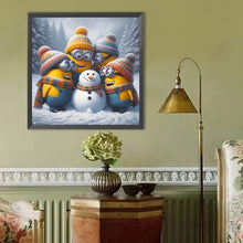 Load image into Gallery viewer, Diamond Painting - Full Round - Minions Making Snowmen (40*40CM)