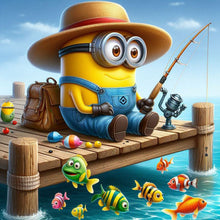 Load image into Gallery viewer, Diamond Painting - Full Round - Minions Fishing (40*40CM)