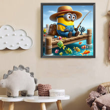 Load image into Gallery viewer, Diamond Painting - Full Round - Minions Fishing (40*40CM)