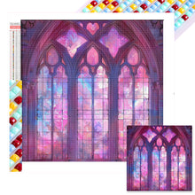Load image into Gallery viewer, AB Diamond Painting - Full Round - Pink Flower Window (40*40CM)