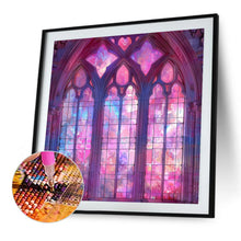 Load image into Gallery viewer, AB Diamond Painting - Full Round - Pink Flower Window (40*40CM)