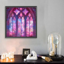 Load image into Gallery viewer, AB Diamond Painting - Full Round - Pink Flower Window (40*40CM)