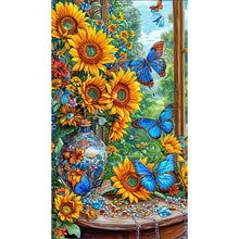 Load image into Gallery viewer, Diamond Painting - Full Round - Sunflower Butterfly (40*70CM)