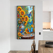 Load image into Gallery viewer, Diamond Painting - Full Round - Sunflower Butterfly (40*70CM)