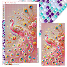 Load image into Gallery viewer, Diamond Painting - Full Round - Pink Peacock (40*70CM)