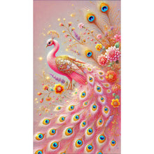 Load image into Gallery viewer, Diamond Painting - Full Round - Pink Peacock (40*70CM)