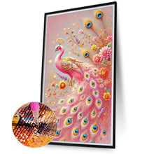 Load image into Gallery viewer, Diamond Painting - Full Round - Pink Peacock (40*70CM)