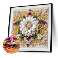Load image into Gallery viewer, Diamond Painting - Partial Special Shaped - White Flower (30*30cm)