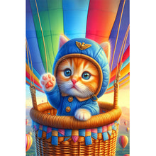 Load image into Gallery viewer, Diamond Painting - Full Round - Hot Air Balloon Orange Cat (40*60CM)