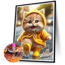 Load image into Gallery viewer, Diamond Painting - Full Round - Yellow Raincoat Cat (30*40CM)