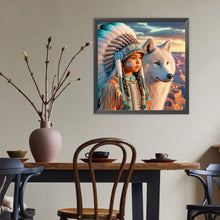 Load image into Gallery viewer, Diamond Painting - Full Round - Indian Child (40*40CM)