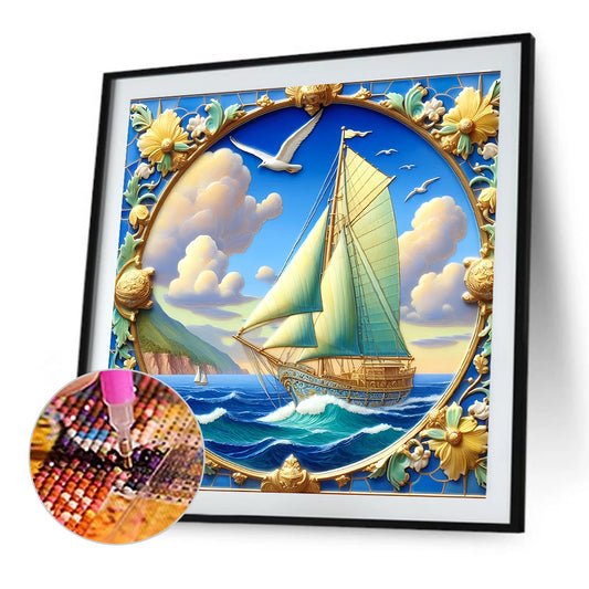 Diamond Painting - Full Round - Sailboat Sailing Diary (40*40CM)