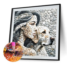 Load image into Gallery viewer, Diamond Painting - Full Round - Stone Art Woman And Puppy (30*30CM)