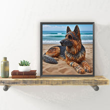 Load image into Gallery viewer, Diamond Painting - Full Round - Stone Head Art Beach Puppy (30*30CM)