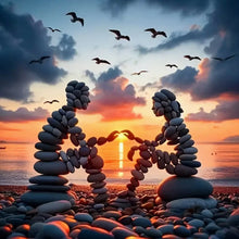 Load image into Gallery viewer, Diamond Painting - Full Round - Stone Art Couple In Sunset (30*30CM)