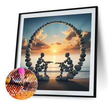 Load image into Gallery viewer, Diamond Painting - Full Round - Stone Art Couple In Sunset (30*30CM)