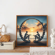 Load image into Gallery viewer, Diamond Painting - Full Round - Stone Art Couple In Sunset (30*30CM)