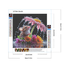 Load image into Gallery viewer, Diamond Painting - Full Round - Mouse Under The Flower (30*30CM)