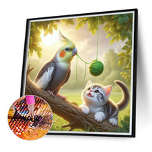 Load image into Gallery viewer, Diamond Painting - Full Round - Parrot And Cat (40*40CM)