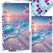 Load image into Gallery viewer, Diamond Painting - Full Round - Transparent Butterfly On The Beach (40*70CM)