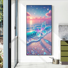 Load image into Gallery viewer, Diamond Painting - Full Round - Transparent Butterfly On The Beach (40*70CM)