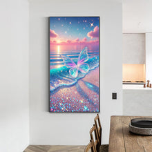 Load image into Gallery viewer, Diamond Painting - Full Round - Transparent Butterfly On The Beach (40*70CM)