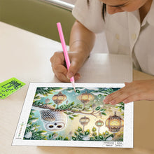 Load image into Gallery viewer, Diamond Painting - Partial Special Shaped - Owl (30*30cm)
