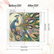 Load image into Gallery viewer, Diamond Painting - Partial Special Shaped - Peacock (30*30cm)