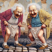 Load image into Gallery viewer, Diamond Painting - Partial Special Shaped - Funny Old Lady (30*30cm)
