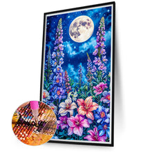 Load image into Gallery viewer, Diamond Painting - Full Round - Flowers Under The Moon (40*70cm)