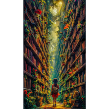 Load image into Gallery viewer, AB Diamond Painting - Full Round - Girl In The Bookshelf (40*70CM)