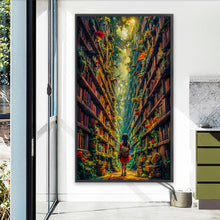 Load image into Gallery viewer, AB Diamond Painting - Full Round - Girl In The Bookshelf (40*70CM)