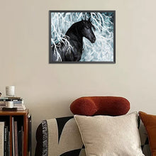 Load image into Gallery viewer, AB Diamond Painting - Full Round - Ice And Snow Black Horse (50*40CM)