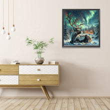 Load image into Gallery viewer, AB Diamond Painting - Full Round - Moose In The Polar Night (40*40CM)